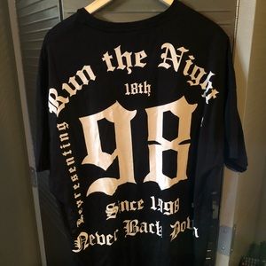 Oversized gothic print t shirt